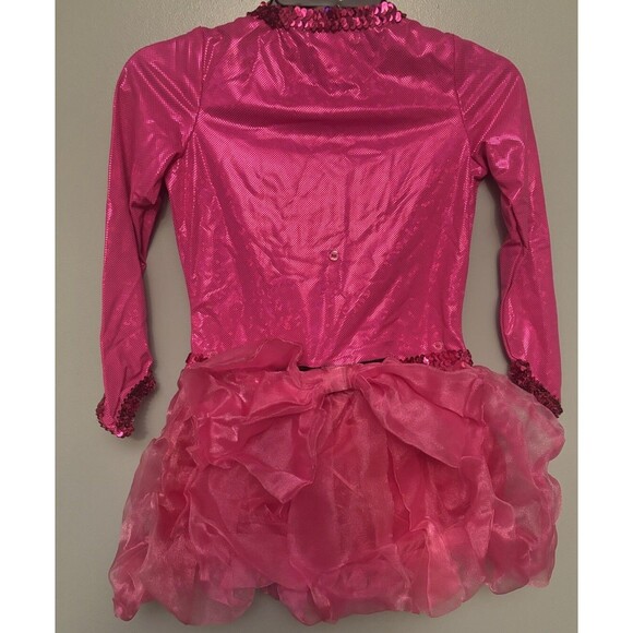 Hot Pink Flamingo Chasing Fireflies Halloween Costume Dress Bow Feathers - Picture 2 of 8